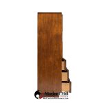 Lane Staccato Brutalist Mid Century Walnut Armoire Dresser