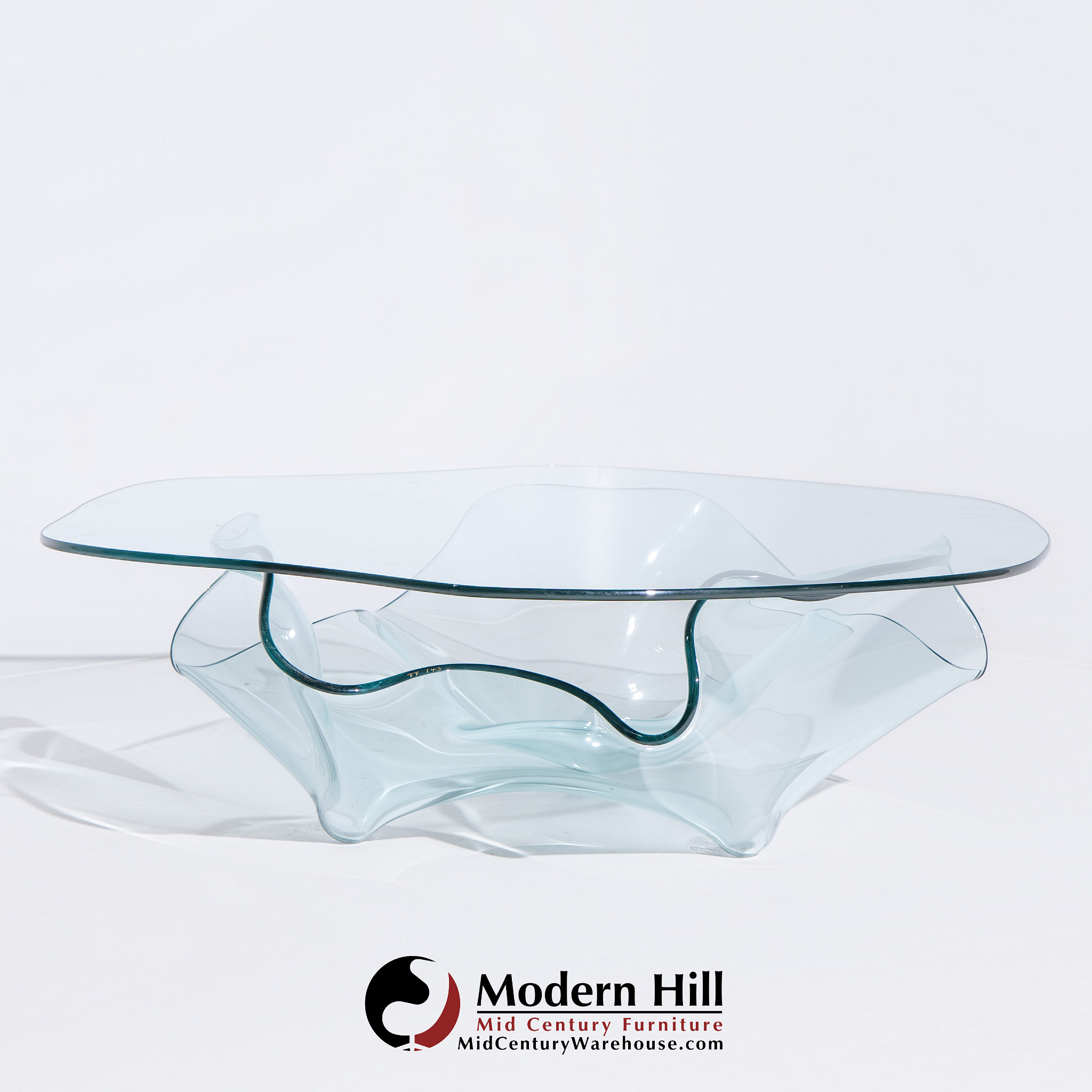 Laurel Fyfe Mid Century Handkerchief Art Glass Coffee Table