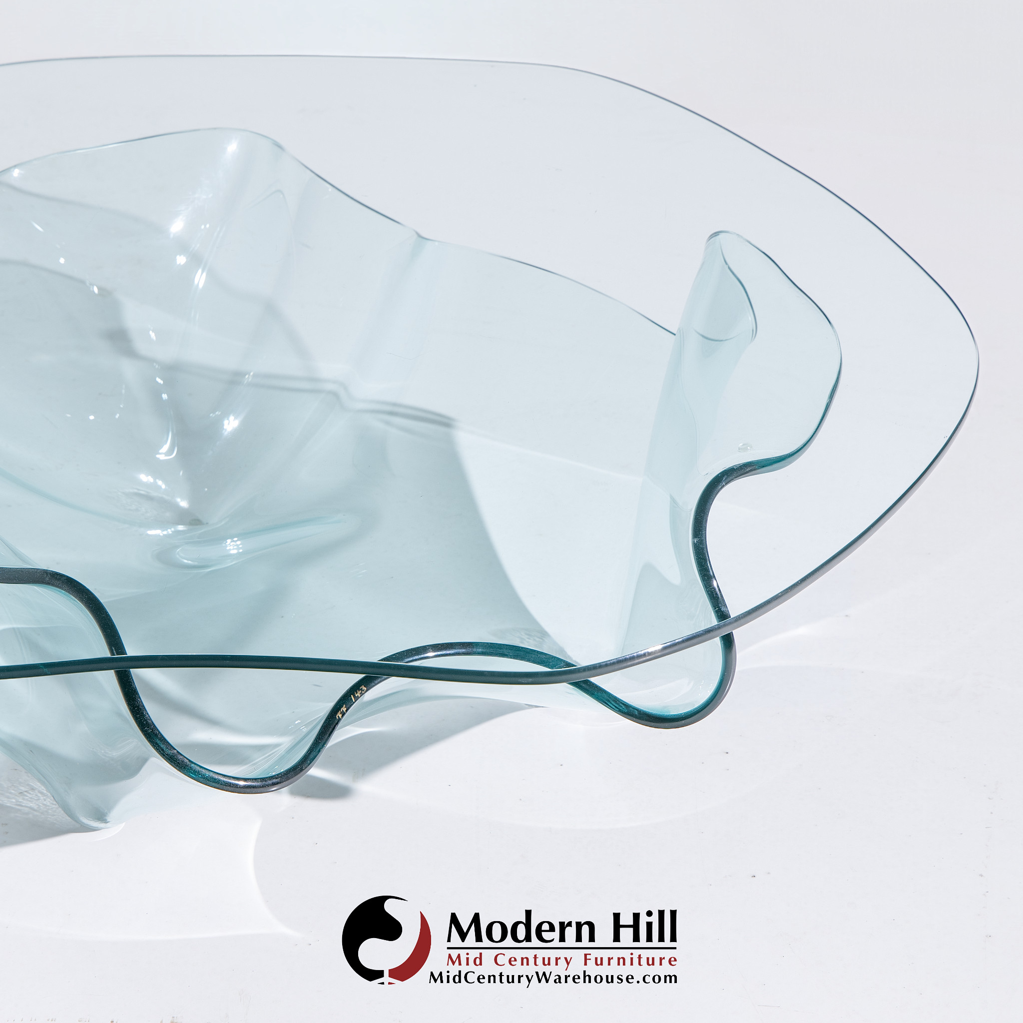 Laurel Fyfe Mid Century Handkerchief Art Glass Coffee Table