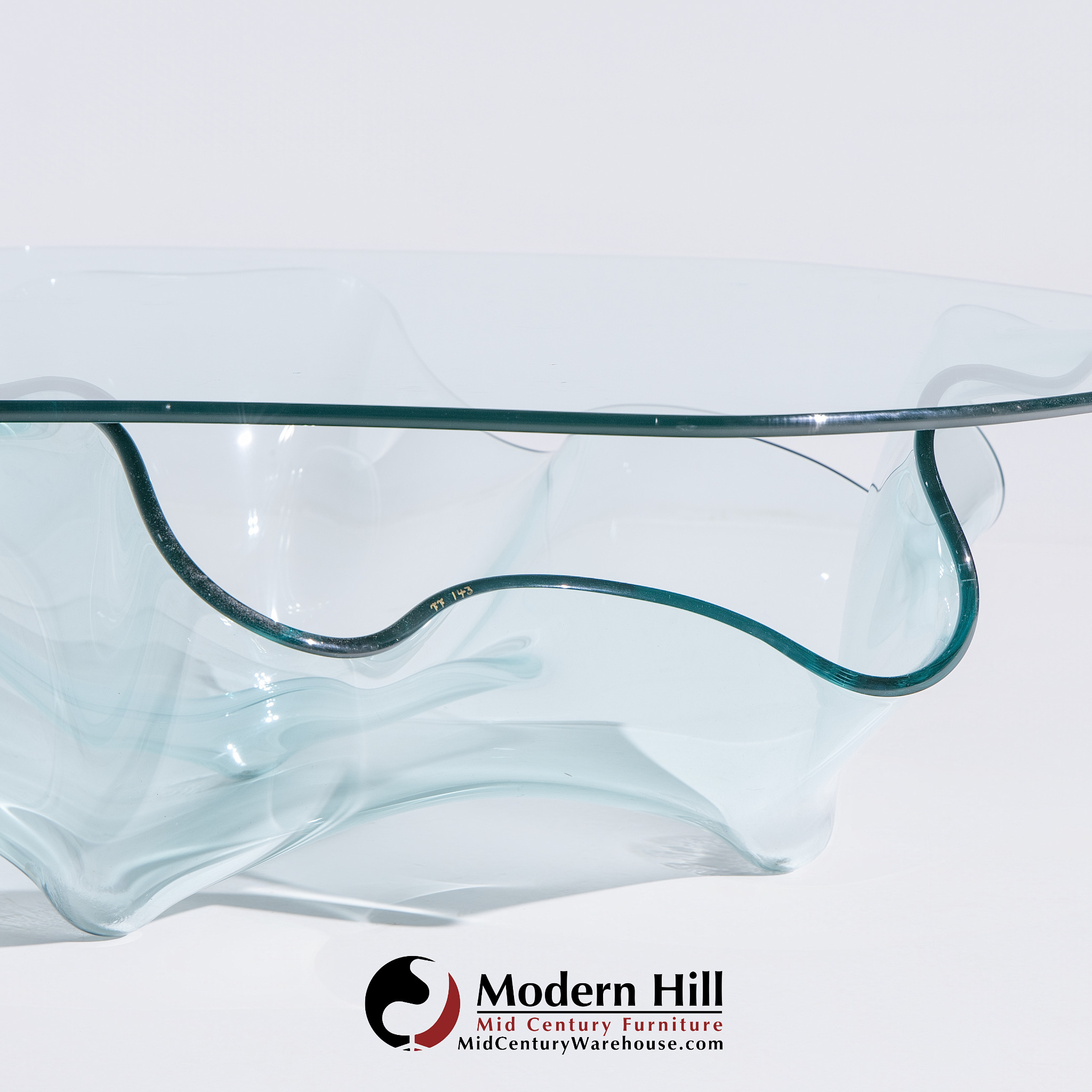 Laurel Fyfe Mid Century Handkerchief Art Glass Coffee Table