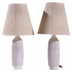 lee rosen for design technics ceramic table lamp - pair