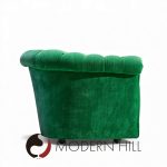 Mid Century Green Chesterfield Loveseat Sofa