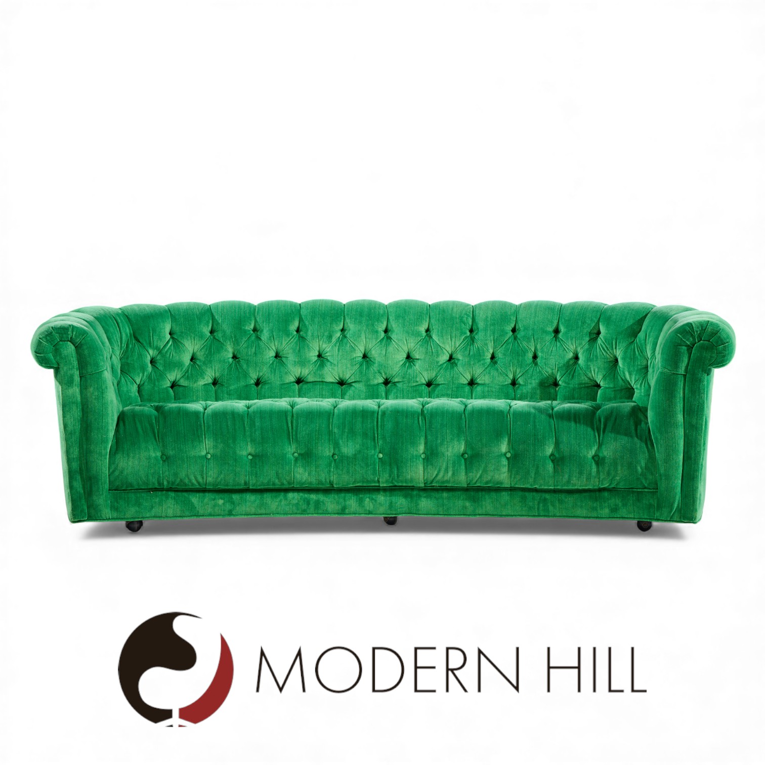 Mid Century Green Chesterfield Sofa