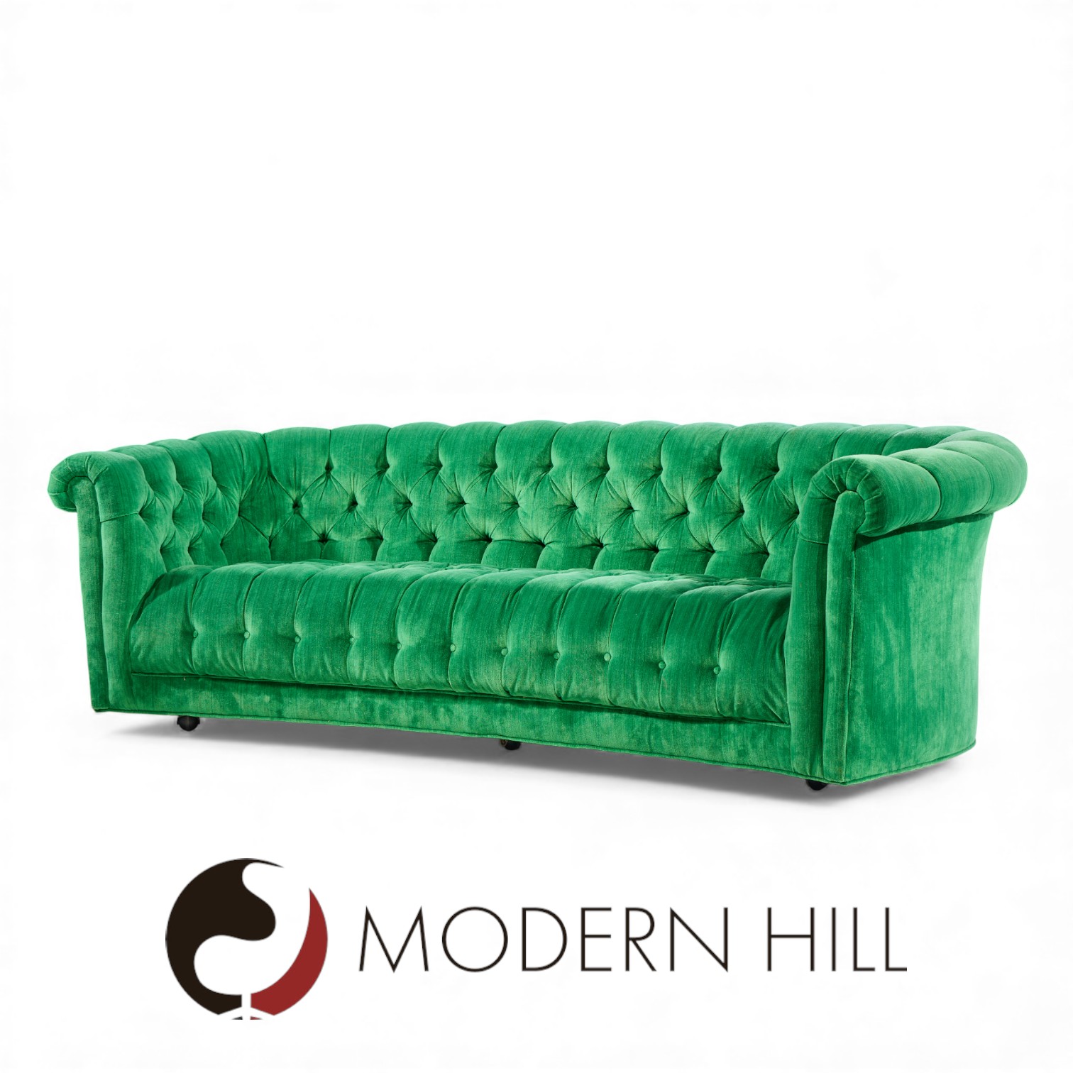 Mid Century Green Chesterfield Sofa