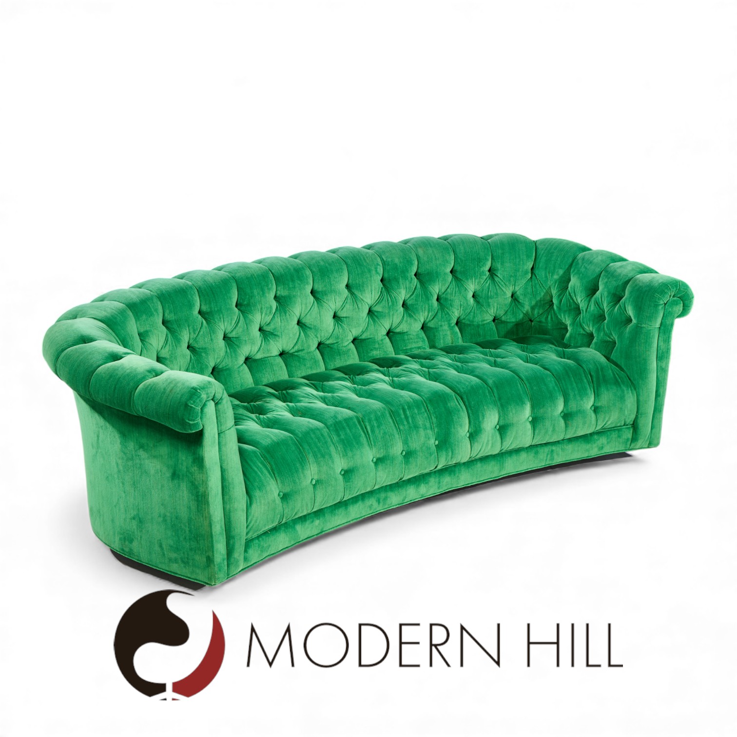Mid Century Green Chesterfield Sofa