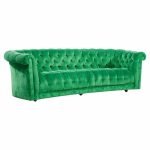 Mid Century Green Chesterfield Sofa
