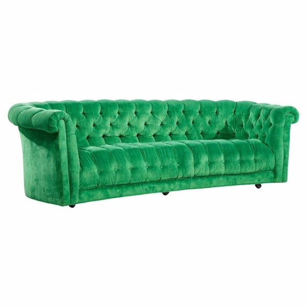 Mid Century Green Chesterfield Sofa