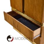 Milo Baughman for Thayer Coggin Mid Century Rosewood and Brass Armoire