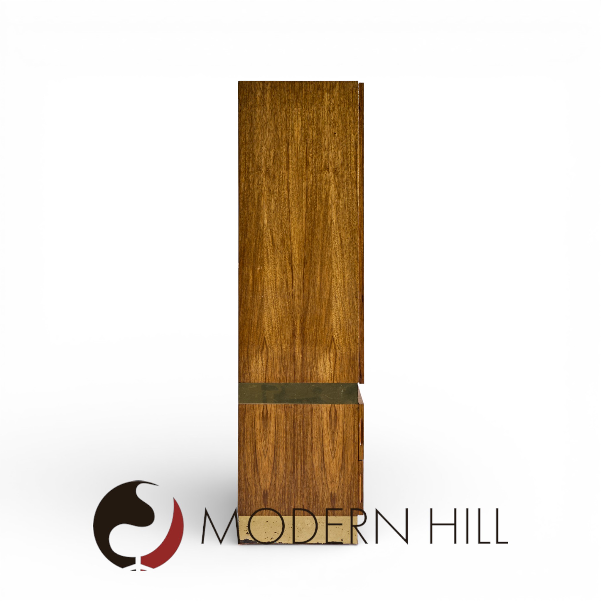 Milo Baughman for Thayer Coggin Mid Century Rosewood and Brass Armoire