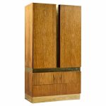 Milo Baughman for Thayer Coggin Mid Century Rosewood and Brass Armoire