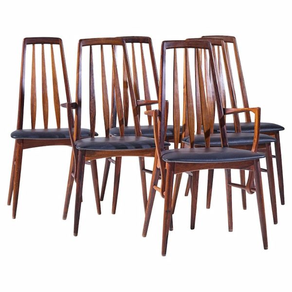 Niels Koefoed Eva Mid Century Danish Rosewood Dining Chairs - Set of 6