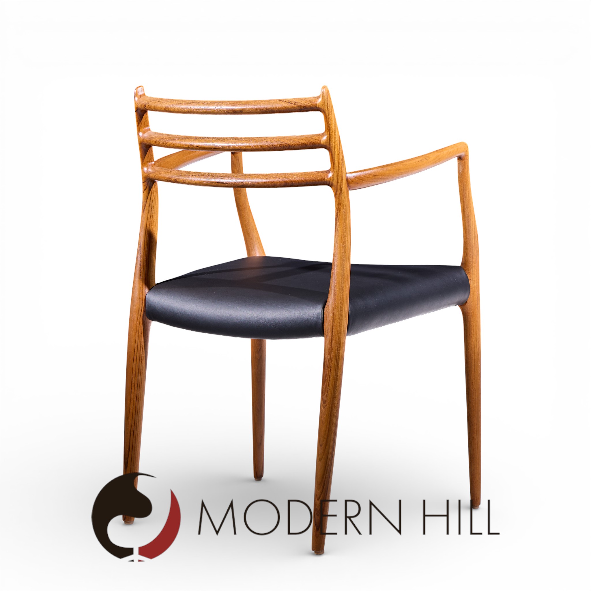 Niels Moller Model 62 Mid Century Danish Teak Captains Chairs - Pair