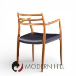 Niels Moller Model 62 Mid Century Danish Teak Captains Chairs - Pair