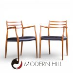 Niels Moller Model 62 Mid Century Danish Teak Captains Chairs - Pair | Mid Century Modern Furniture - Mid Century Furniture Chicago Niels Moller Model 62 Mid Century Danish Teak Captains Chairs - Pair