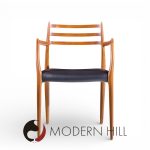 Niels Moller Model 62 Mid Century Danish Teak Captains Chairs - Pair