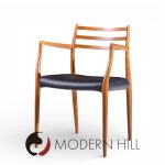 Niels Moller Model 62 Mid Century Danish Teak Captains Chairs - Pair