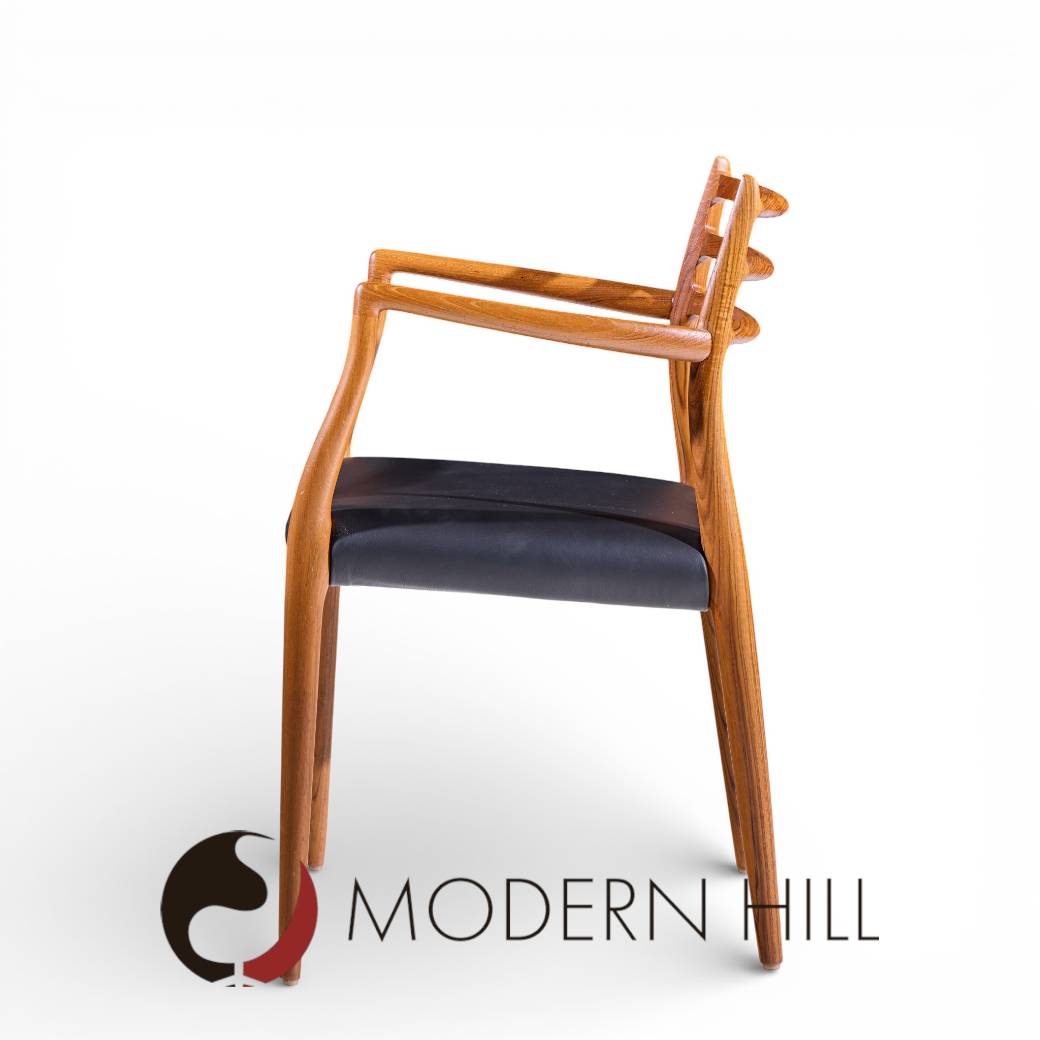 Niels Moller Model 62 Mid Century Danish Teak Captains Chairs - Pair