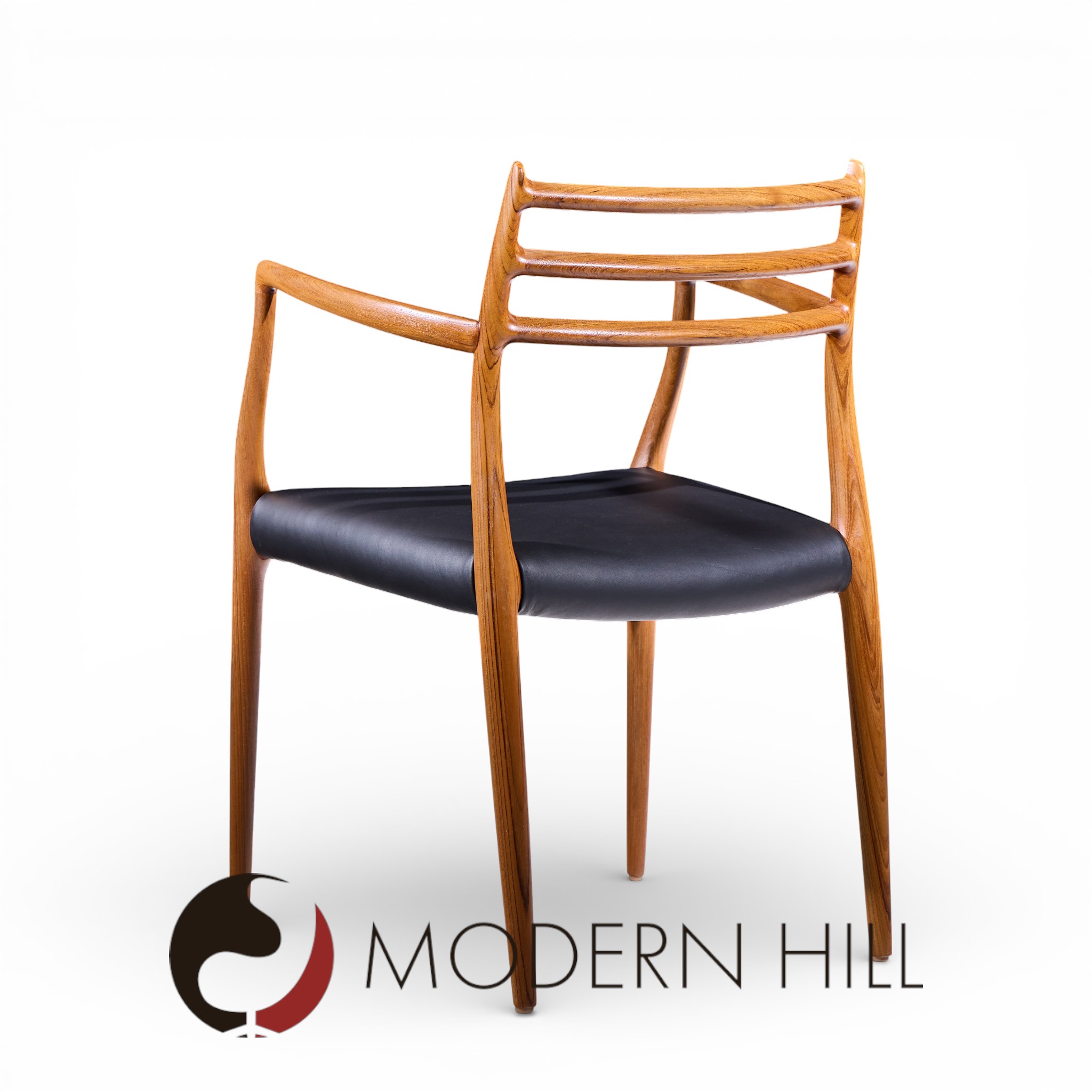 Niels Moller Model 62 Mid Century Danish Teak Captains Chairs - Pair