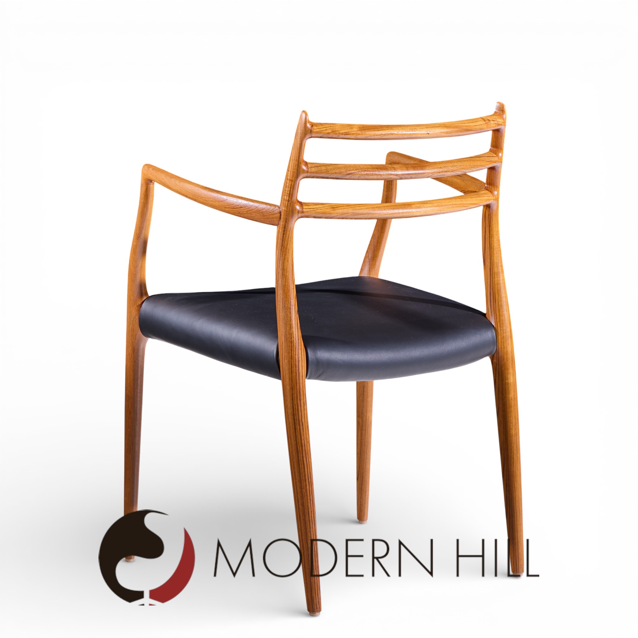 Niels Moller Model 62 Mid Century Danish Teak Captains Chairs - Pair