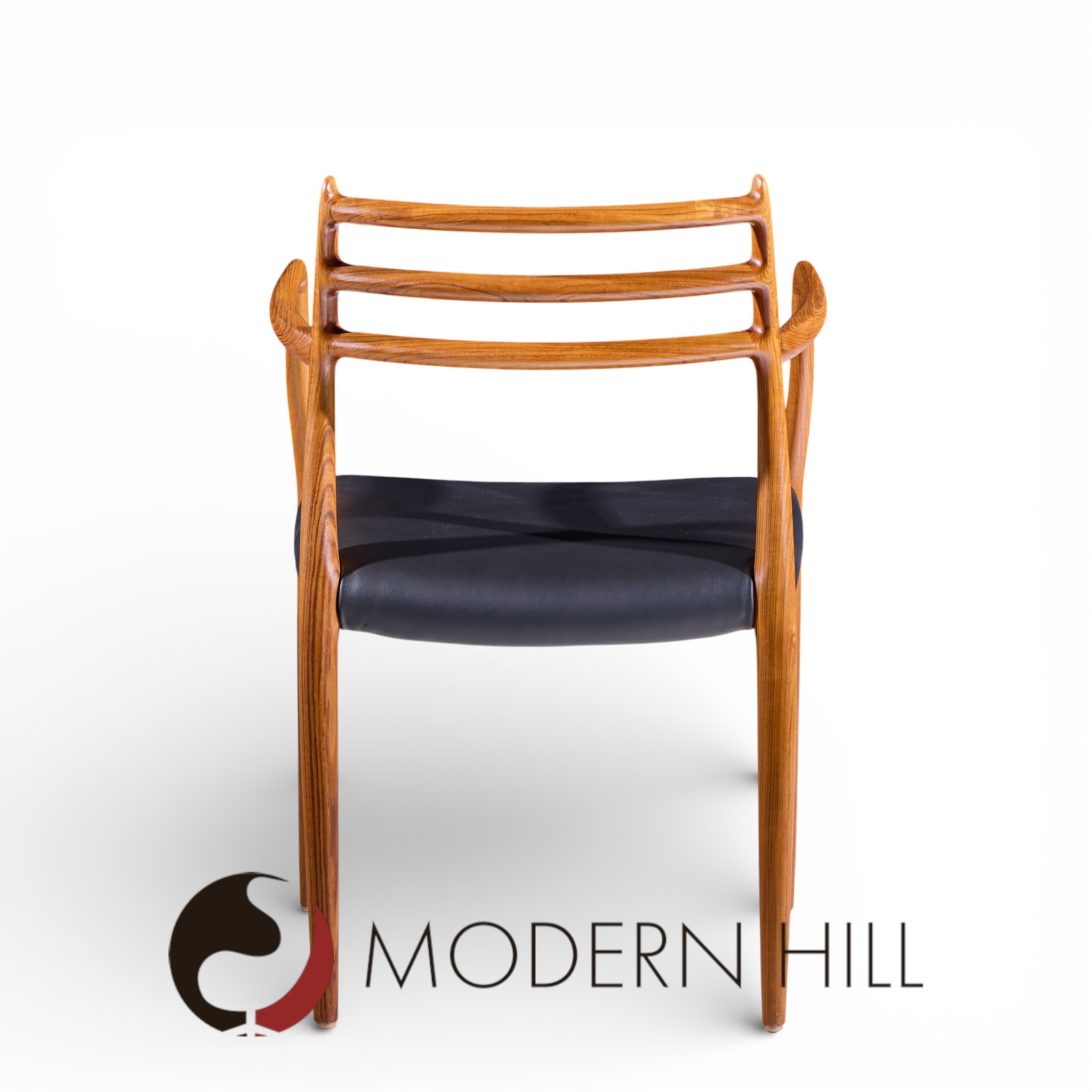 Niels Moller Model 62 Mid Century Danish Teak Captains Chairs - Pair