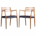 Niels Moller Model 62 Mid Century Danish Teak Captains Chairs - Pair | Mid Century Modern Furniture - Mid Century Furniture Chicago Niels Moller Model 62 Mid Century Danish Teak Captains Chairs - Pair