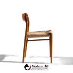 Niels Moller Model 75 Mid Century Danish Teak and Cane Dining Chairs - Set of 4