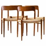 Niels Moller Model 75 Mid Century Danish Teak and Cane Dining Chairs - Set of 4 | Mid Century Modern Furniture - Mid Century Furniture Chicago Niels Moller Model 75 Mid Century Danish Teak and Cane Dining Chairs - Set of 4