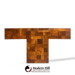 Paul Evans for Directional Mid Century Patchwork Burlwood T Bar Console Table