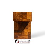 Paul Evans for Directional Mid Century Patchwork Burlwood T Bar Console Table