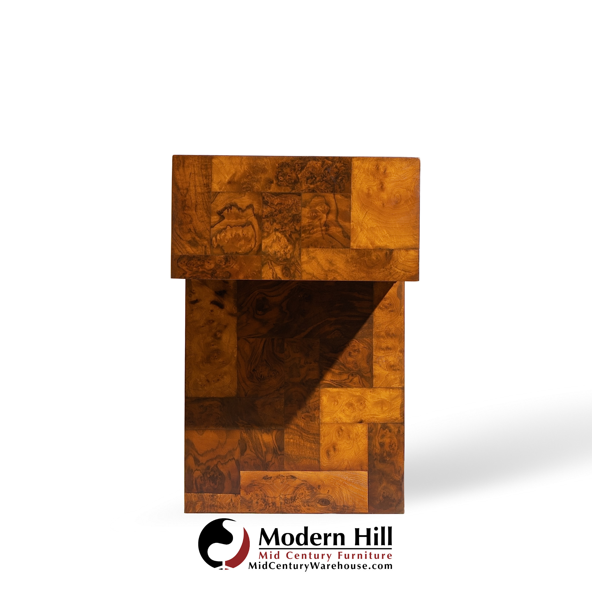 Paul Evans for Directional Mid Century Patchwork Burlwood T Bar Console Table