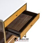 Paul Mccobb for Calvin Irwin Group Model 8714 Mid Century Bleached Mahogany, Cane, Brass and Glass Nightstand