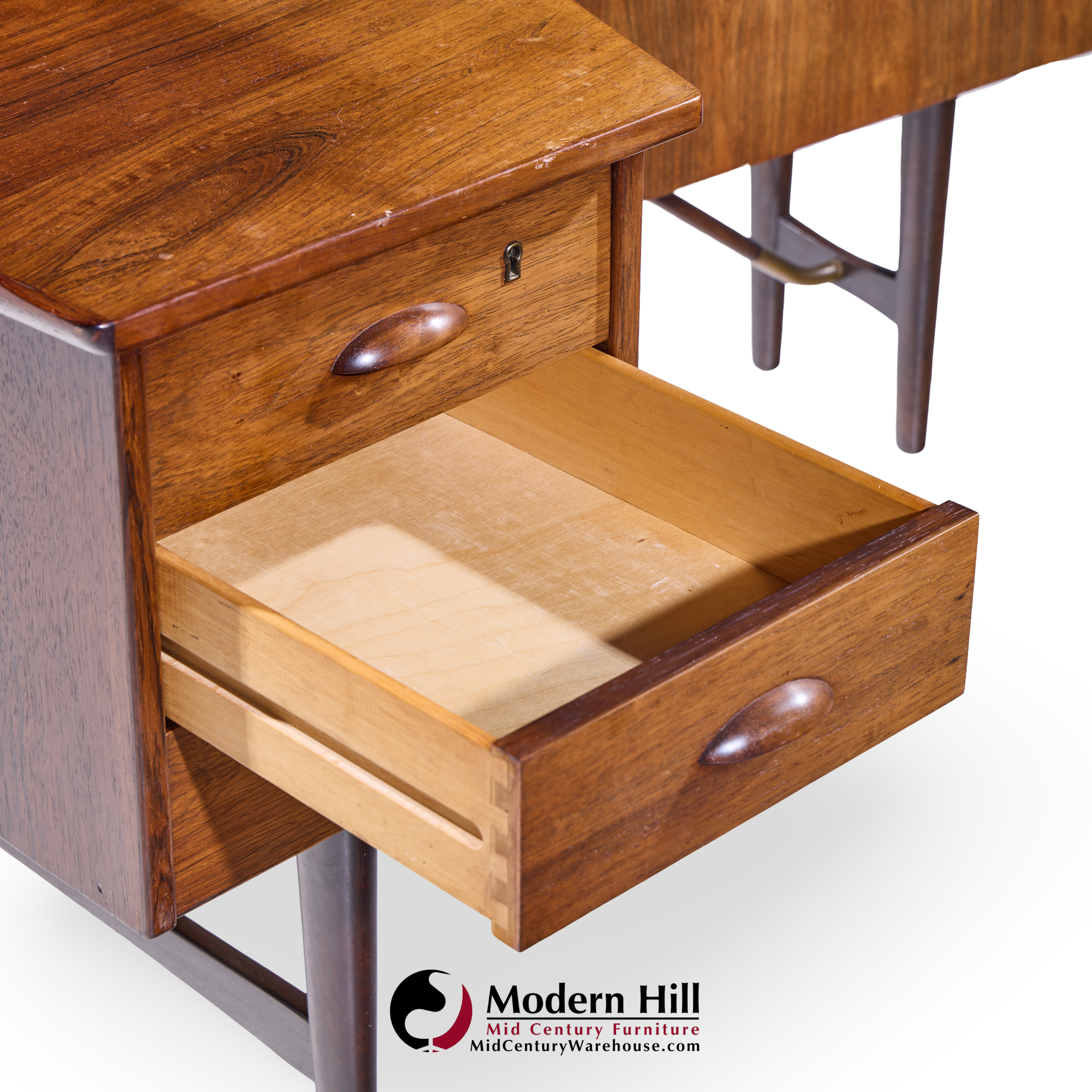 Peter Lovig Nielsen Mid Century Danish Rosewood Boomerang Desk