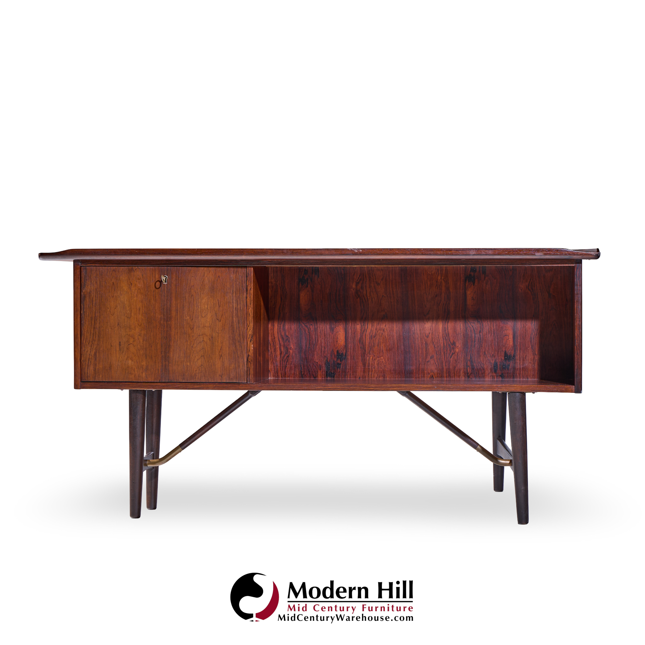 Peter Lovig Nielsen Mid Century Danish Rosewood Boomerang Desk