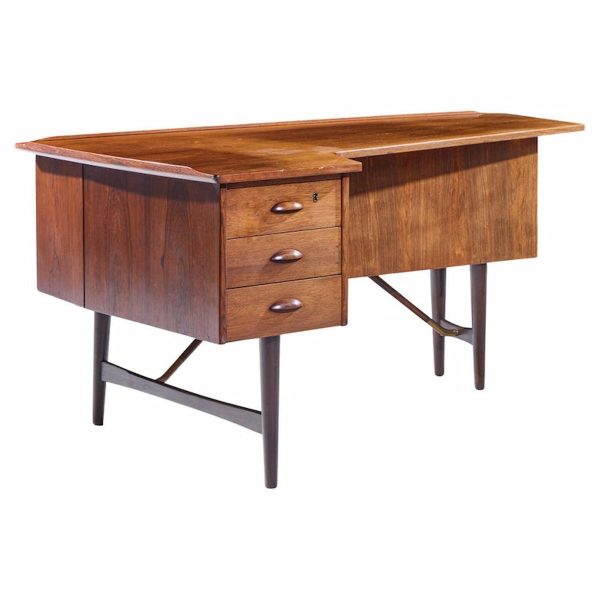 Peter Lovig Nielsen Mid Century Danish Rosewood Boomerang Desk