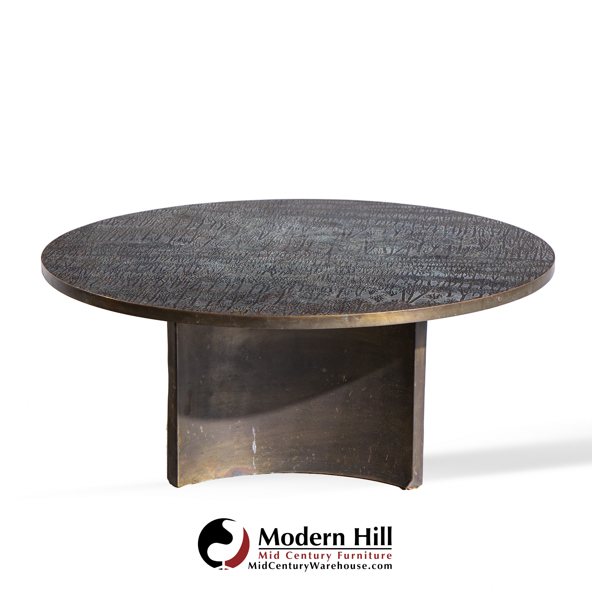Philip and Kelvin Laverne Mid Century Eternal Forest Bronze Coffee Table