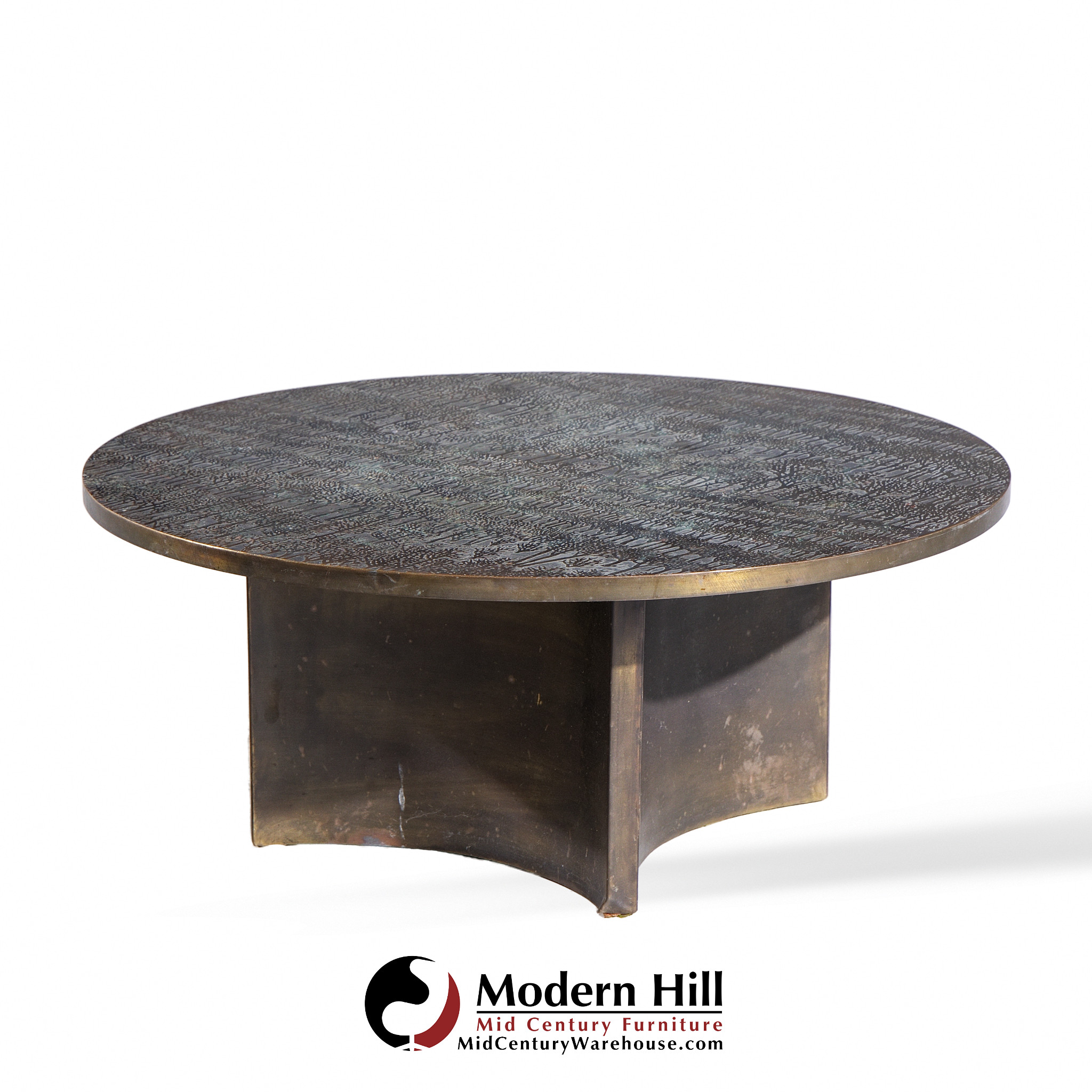 Philip and Kelvin Laverne Mid Century Eternal Forest Bronze Coffee Table
