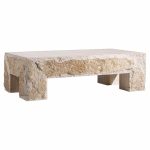 Stone International Mid Century Travertine Coffee Table