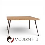 T.h. Robsjohn Gibbings for Widdicomb Mid Century Brass Leg Mahogany Coffee Table Bench