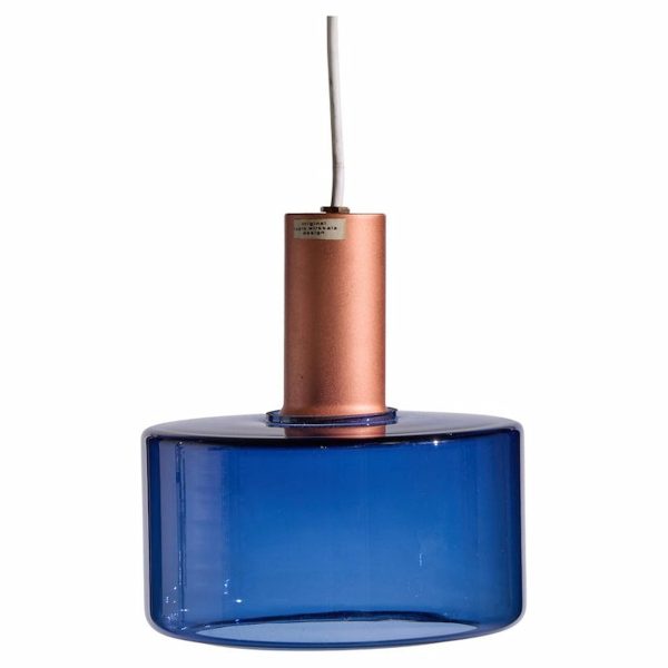 Tapio Wirkkala for Idman Finnish Glass Pendant Light - Blue
