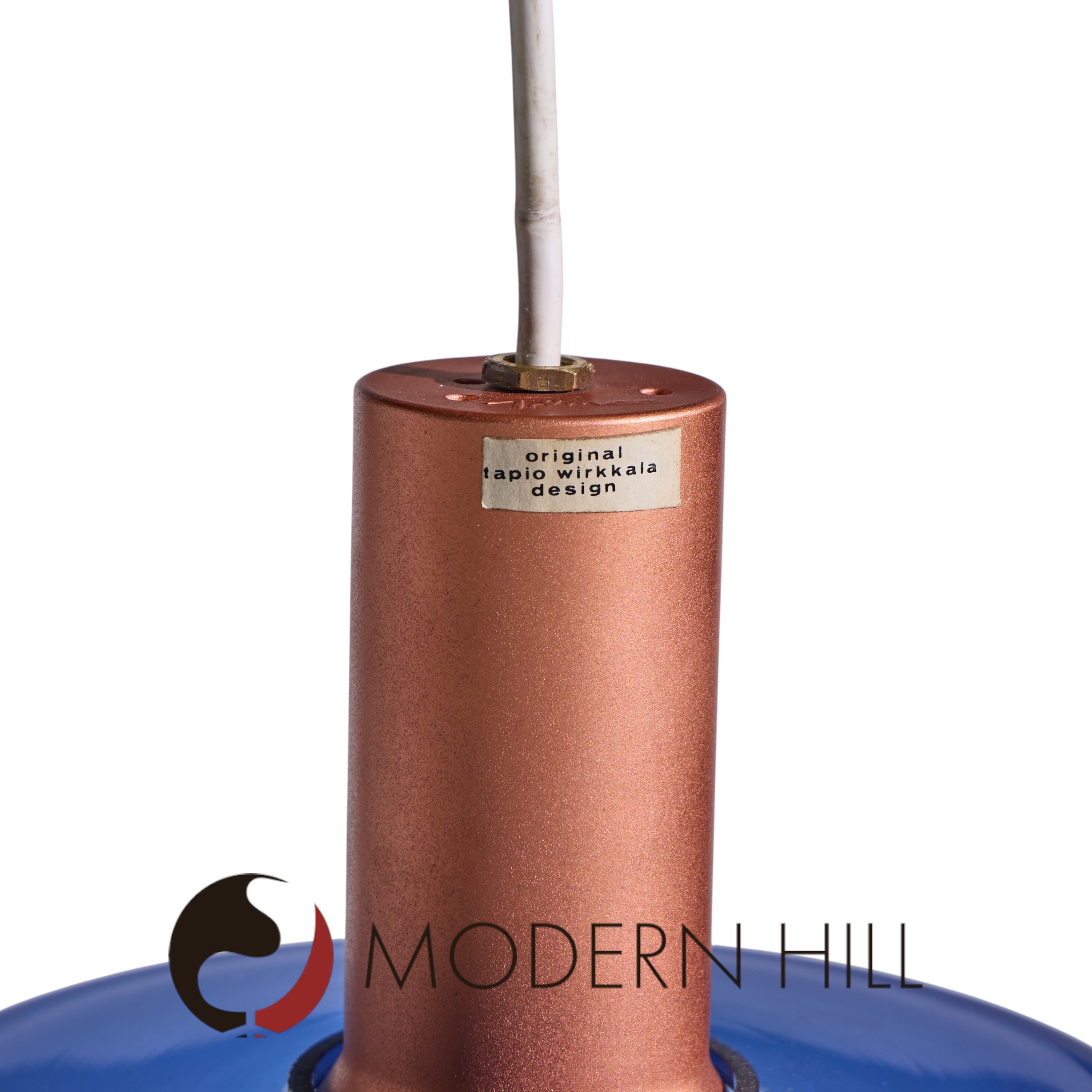 Tapio Wirkkala for Idman Finnish Glass Pendant Light - Blue