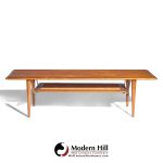 Peter Hvidt and Orla Mølgaard Nielsen for France and Son Fd 516 Mid Century Teak Cane and Brass Coffee Table