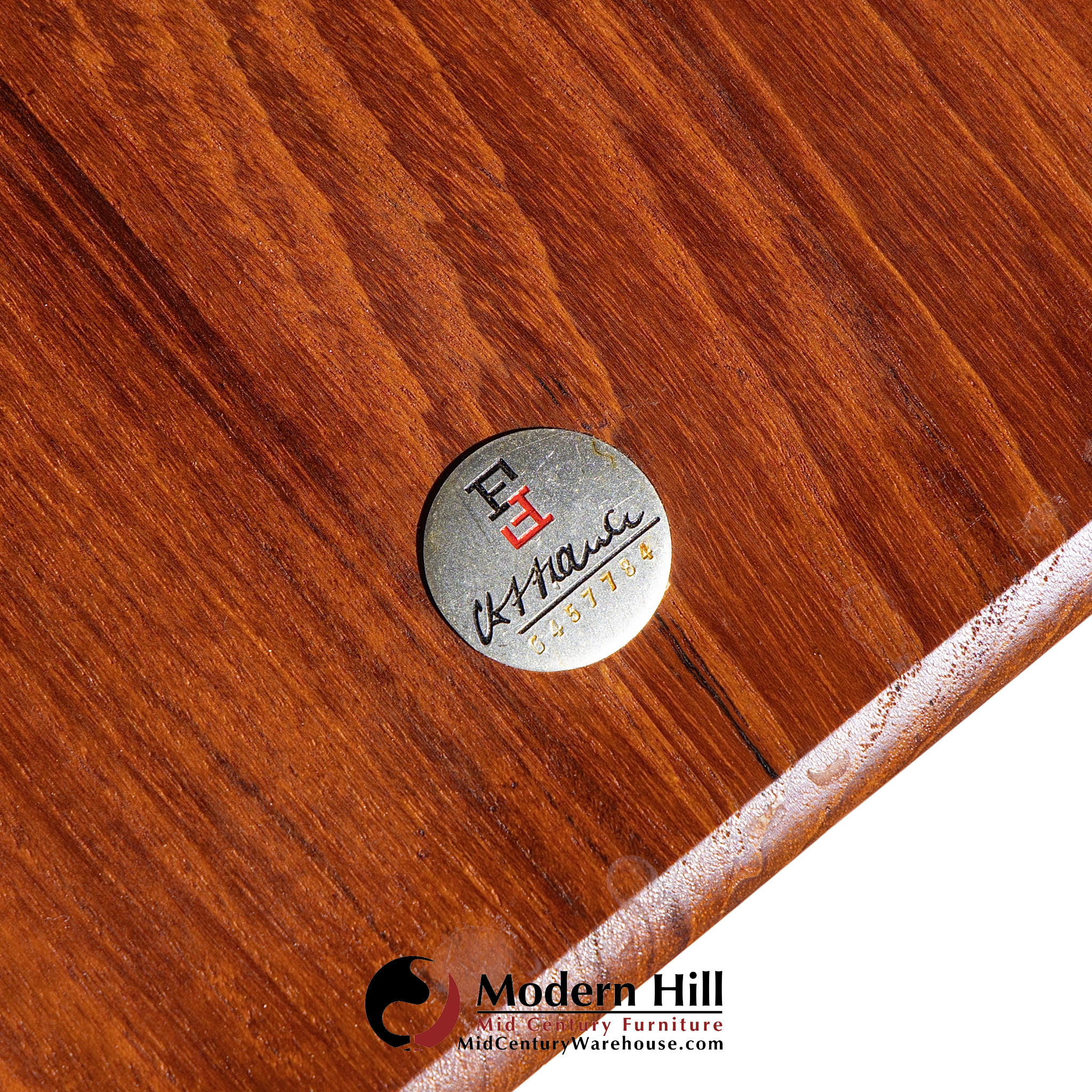 Peter Hvidt and Orla Mølgaard Nielsen for France and Son Fd 516 Mid Century Teak Cane and Brass Coffee Table