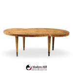 Tommi Parzinger Mid Century Free Form Mahogany and Brass Curved Coffee Table | Mid Century Modern Furniture - Mid Century Furniture Chicago Tommi Parzinger Mid Century Free Form Mahogany and Brass Curved Coffee Table