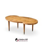 Tommi Parzinger Mid Century Free Form Mahogany and Brass Curved Coffee Table | Mid Century Modern Furniture - Mid Century Furniture Chicago Tommi Parzinger Mid Century Free Form Mahogany and Brass Curved Coffee Table