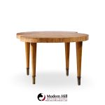 Tommi Parzinger Mid Century Free Form Mahogany and Brass Curved Coffee Table | Mid Century Modern Furniture - Mid Century Furniture Chicago Tommi Parzinger Mid Century Free Form Mahogany and Brass Curved Coffee Table