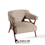 Ward Bennett Mid Century Sculptural Walnut Lounge Chairs - Pair