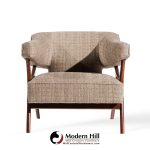 Ward Bennett Mid Century Sculptural Walnut Lounge Chairs - Pair