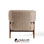 Ward Bennett Mid Century Sculptural Walnut Lounge Chairs - Pair