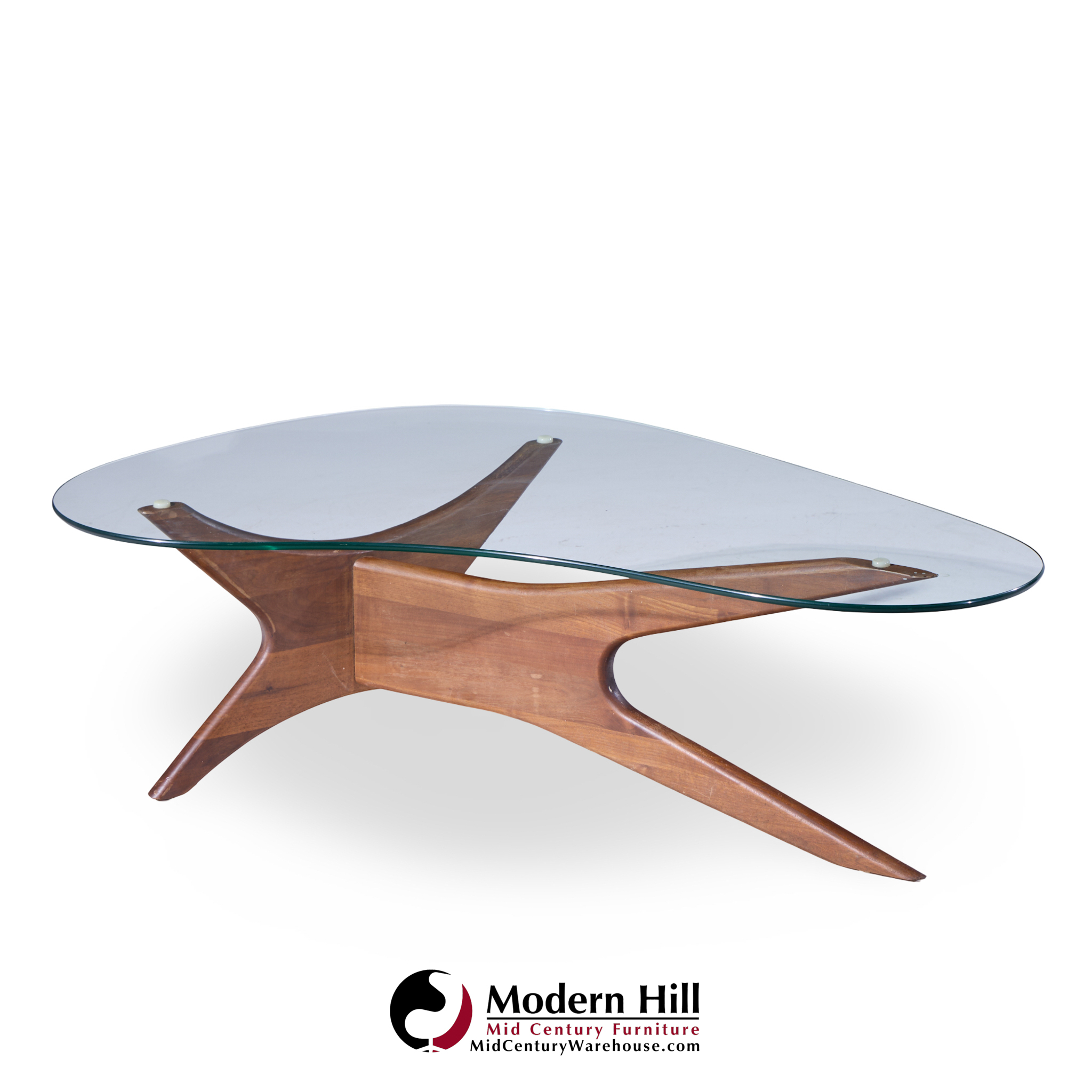 Adrian Pearsall for Craft Associates Mid Century Walnut Jacks Coffee Table
