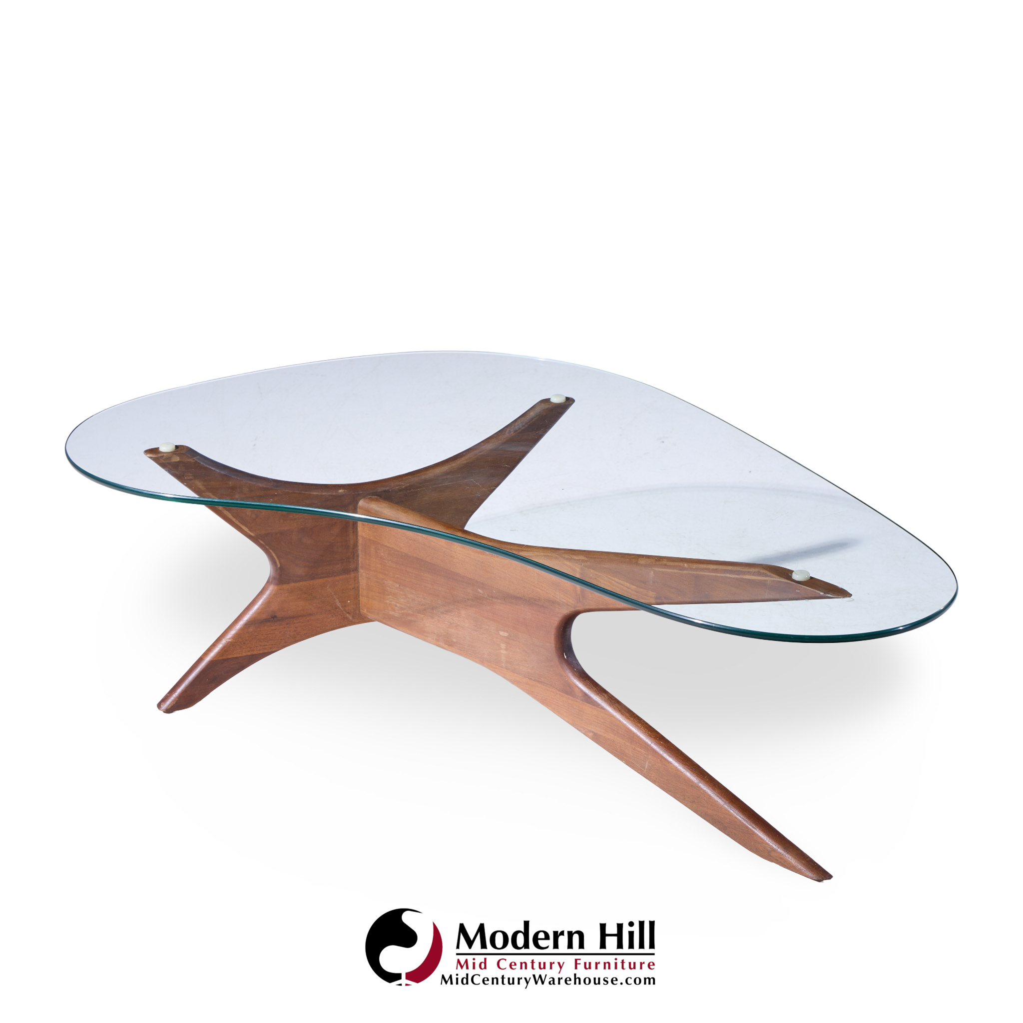 Adrian Pearsall for Craft Associates Mid Century Walnut Jacks Coffee Table